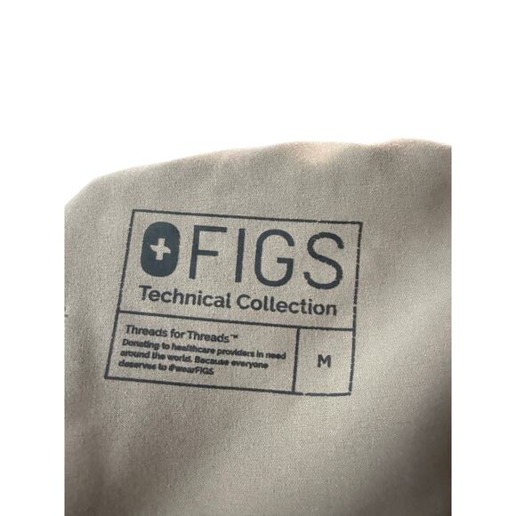 FIGS Gray  Scrub Cairo Cargo Pants, Men’s M with blue waist tie - Picture 4 of 4